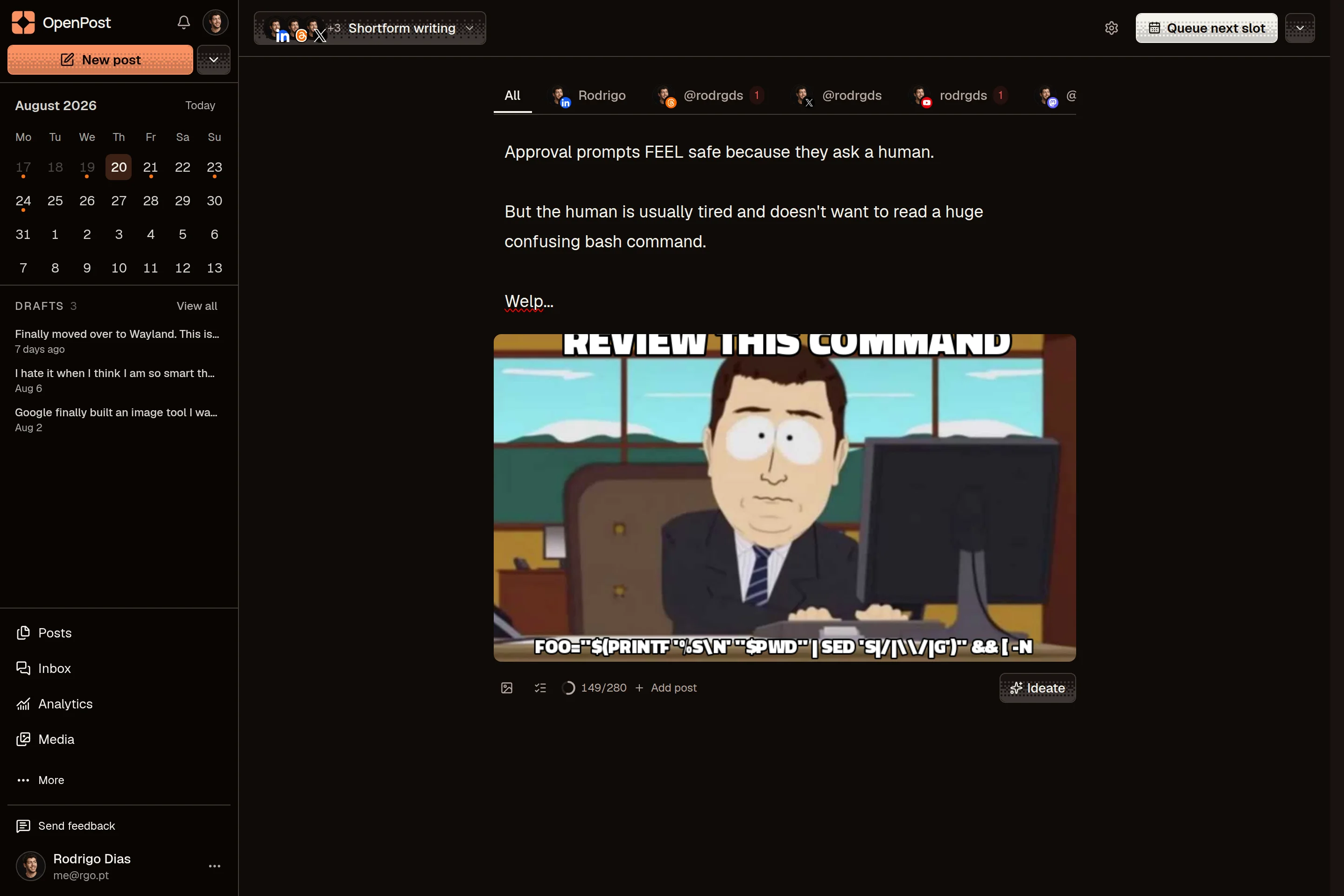 OpenPost main for preparing PieFed content